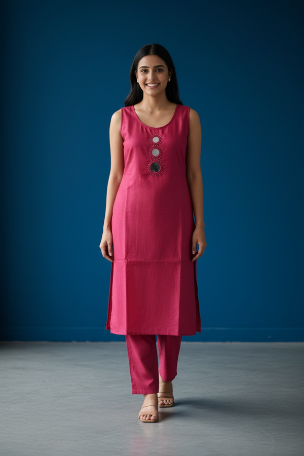 Linen cotton Kurti set