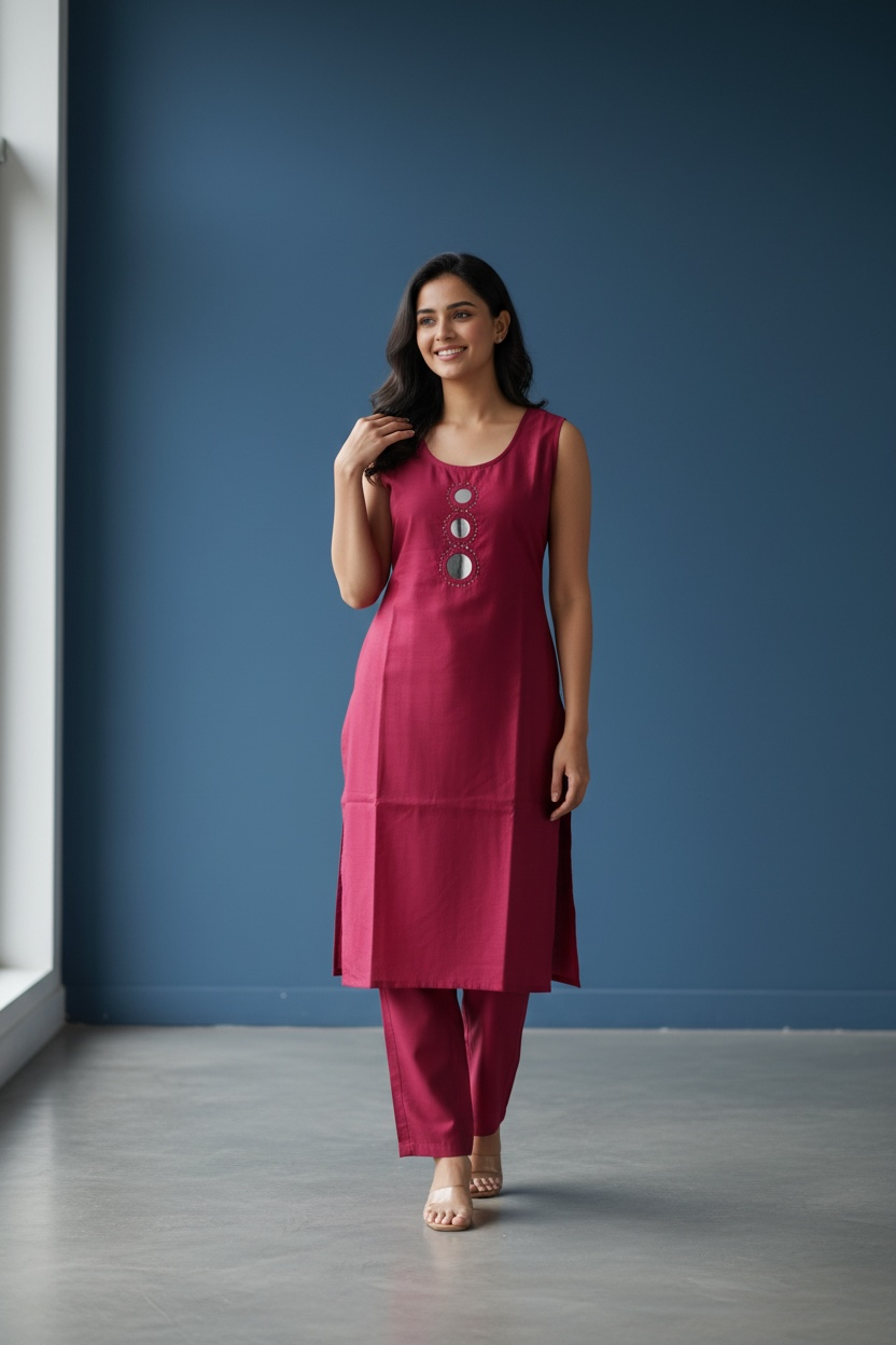 Linen cotton Kurti set