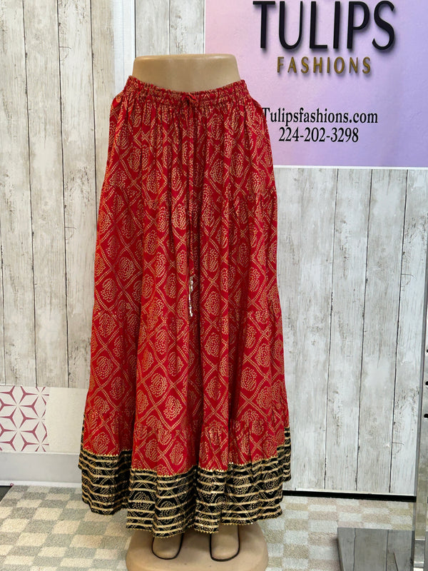 Bandhani cotton skirt