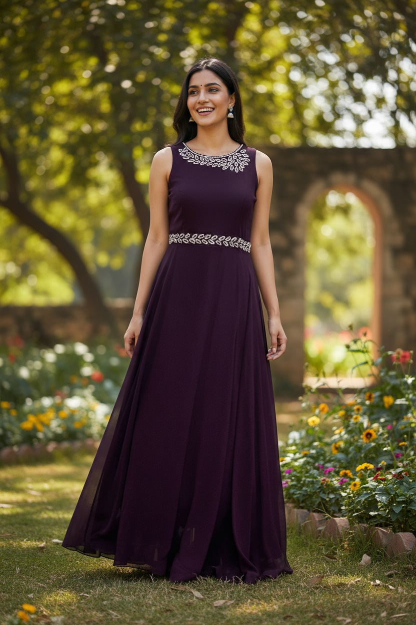 Chiffon long gown