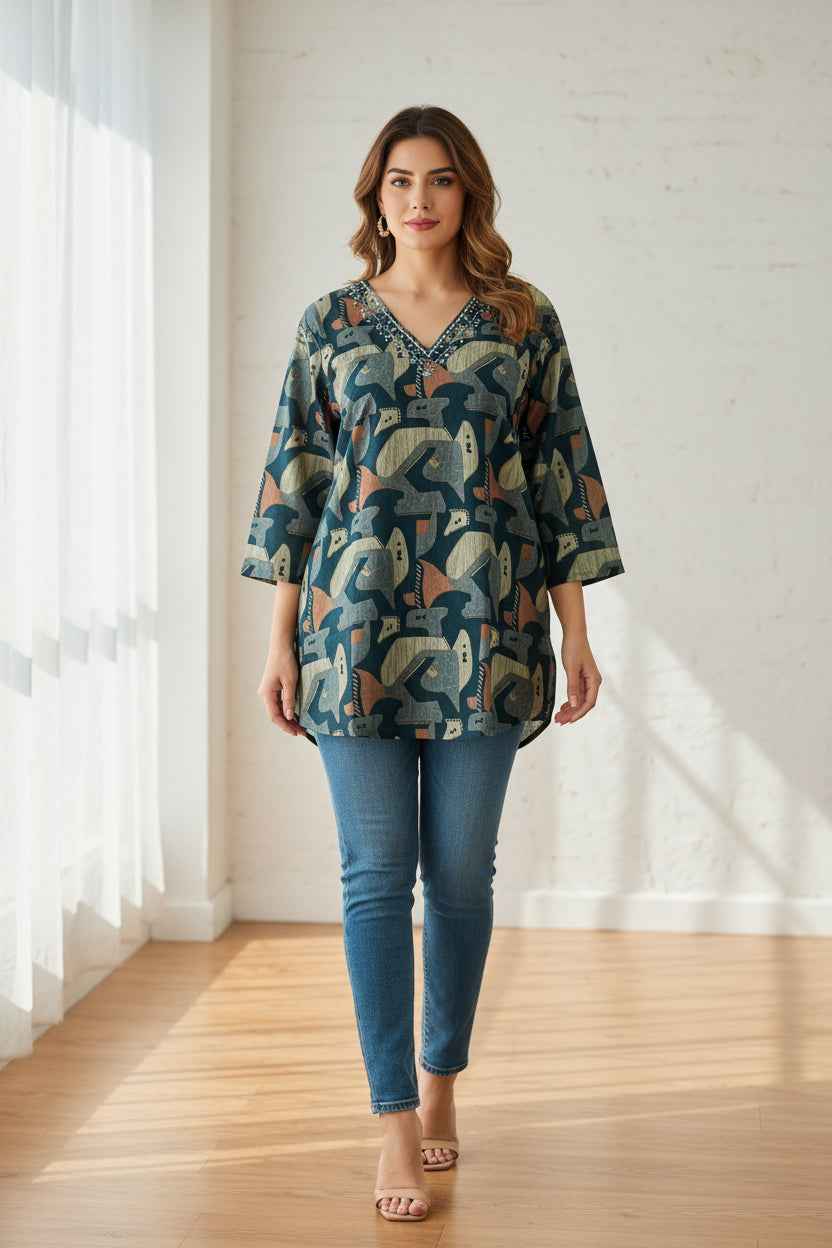 Linen short kurti