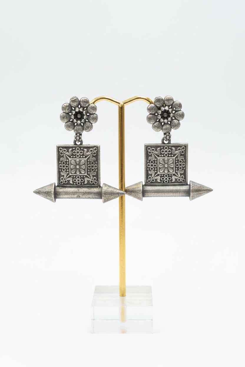 Oxidized silver earrings