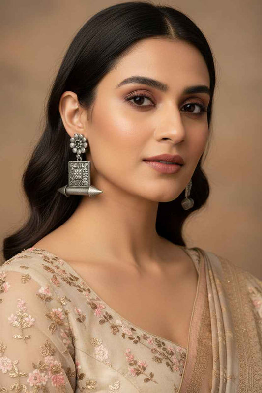 Oxidized silver earrings