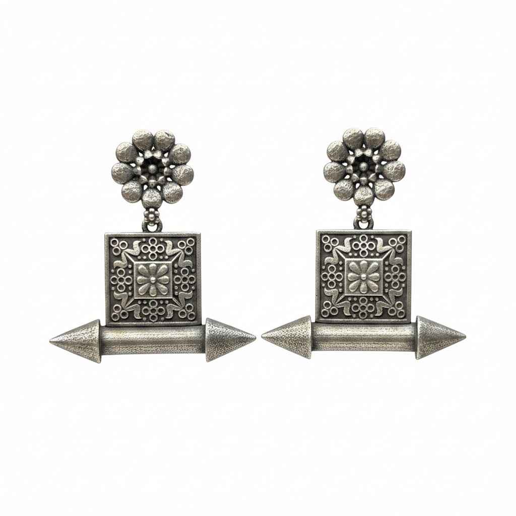 Oxidized silver earrings