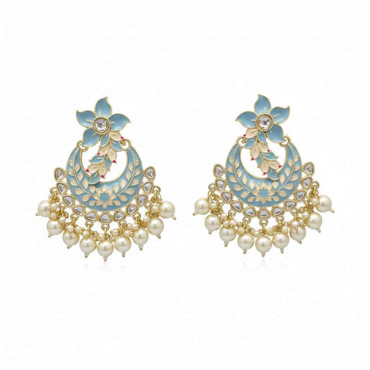 Light Blue chandbali earrings