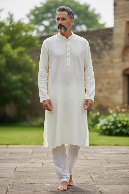 Off white chikankari Kurta set