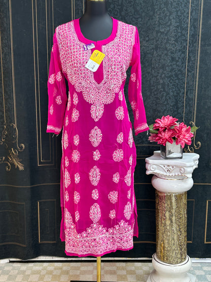 Chiffon Chikankari kurti
