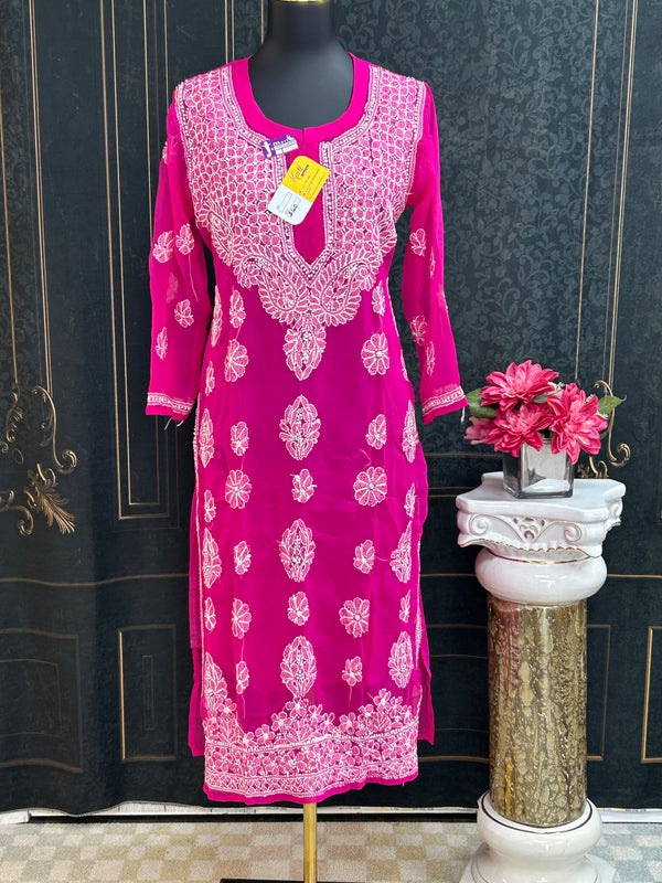 Chiffon Chikankari kurti