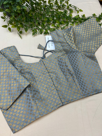 Grey Gold plus size blouse - Kurti Connection USA