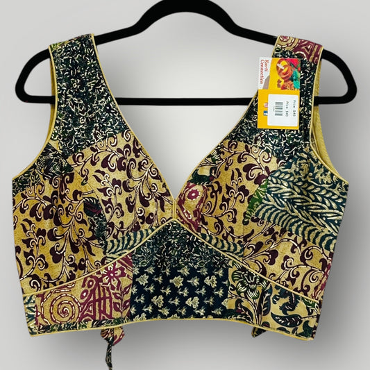 Printed cotton blouse - Kurti Connection USA