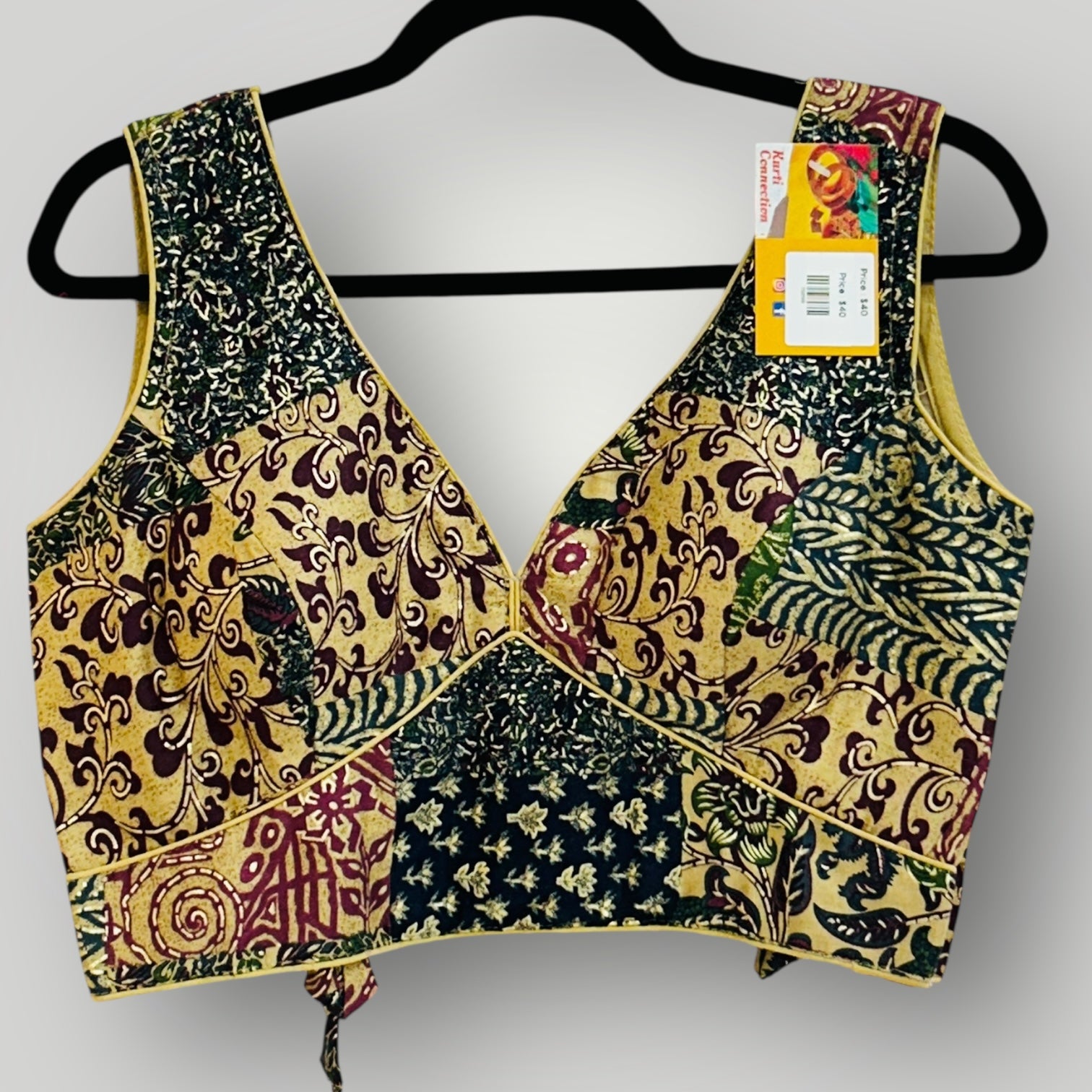 Printed cotton blouse - Kurti Connection USA