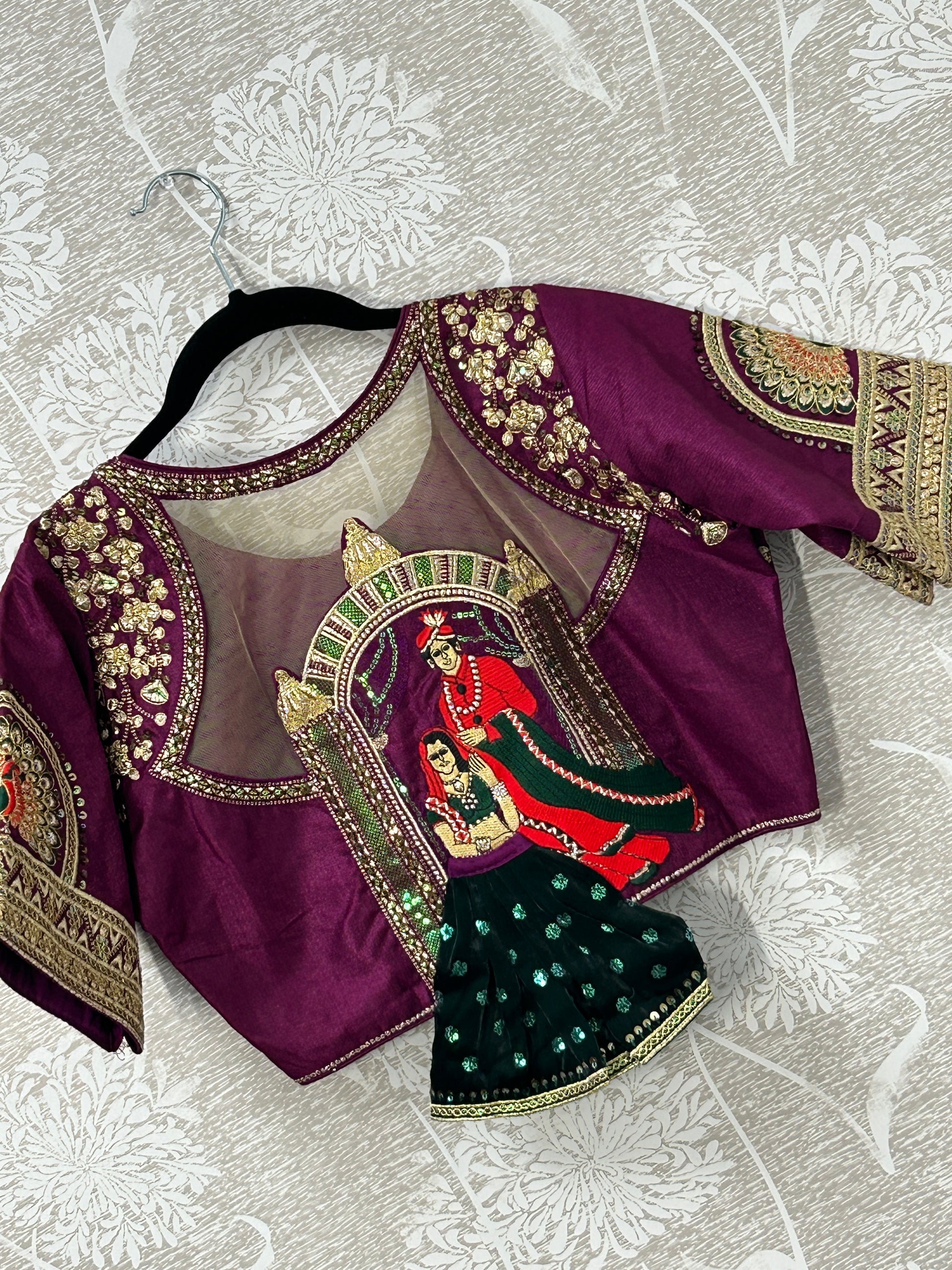 Wedding wear blouse | Color : wine - Kurti Connection USA