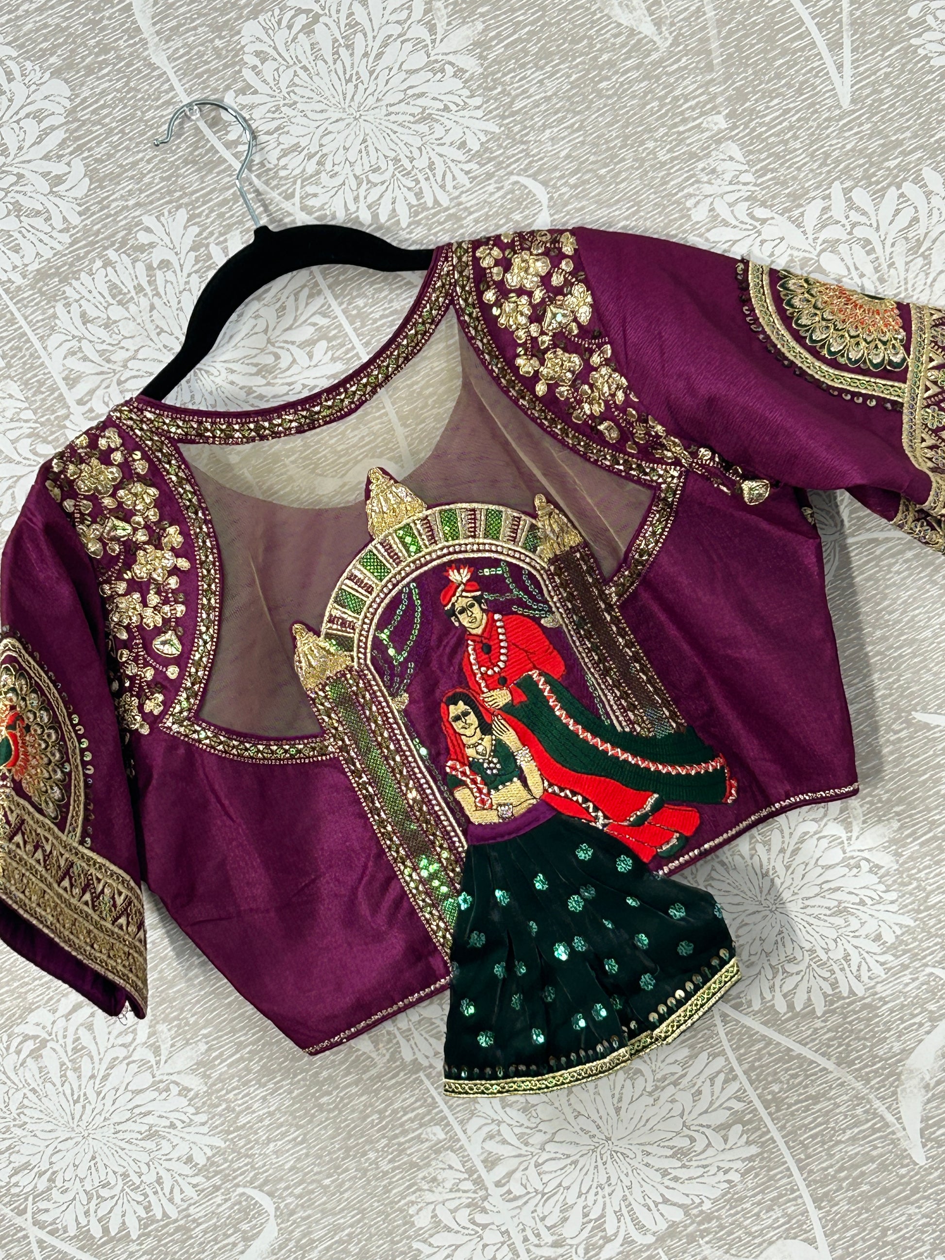 Wedding wear blouse | Color : wine - Kurti Connection USA