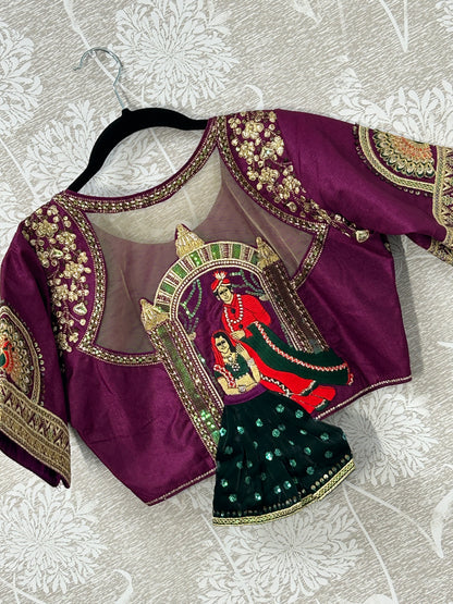 Wedding wear blouse | Color : wine - Kurti Connection USA