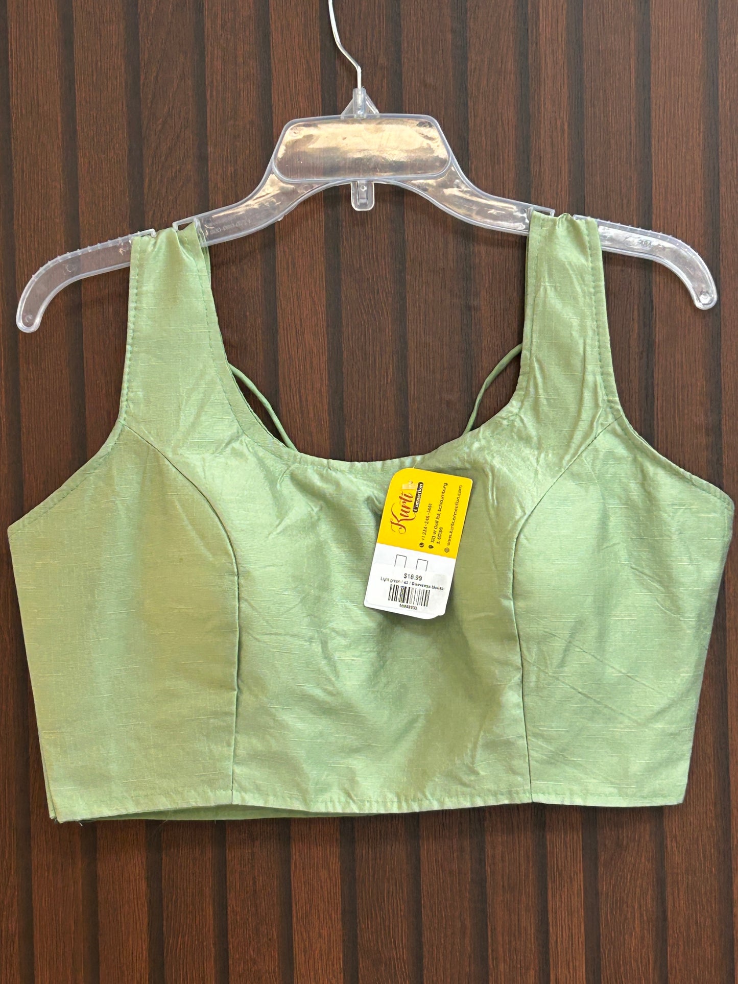 Light green silk blouse - Kurti Connection USA