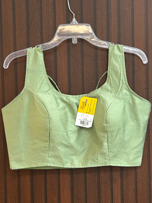 Light green silk blouse - Kurti Connection USA