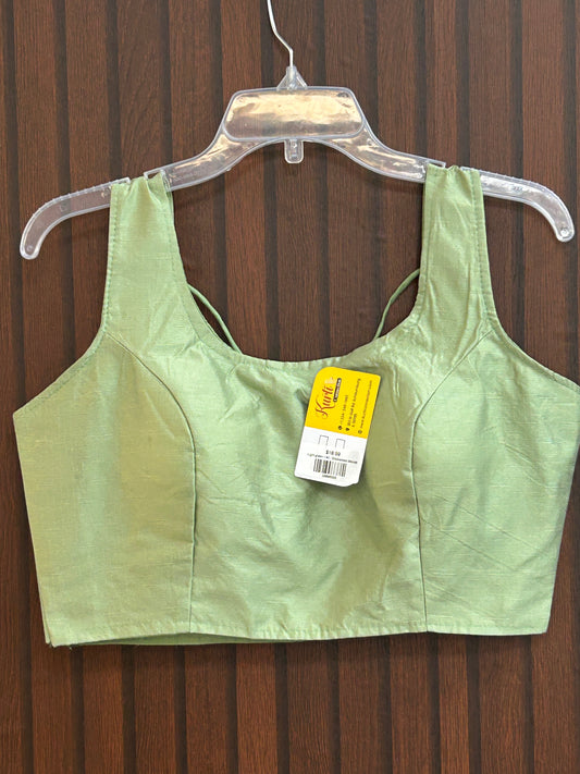 Light green silk blouse - Kurti Connection USA