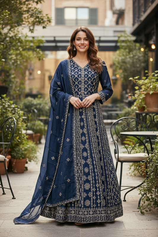 Party wear long gown - Kurti Connection USA