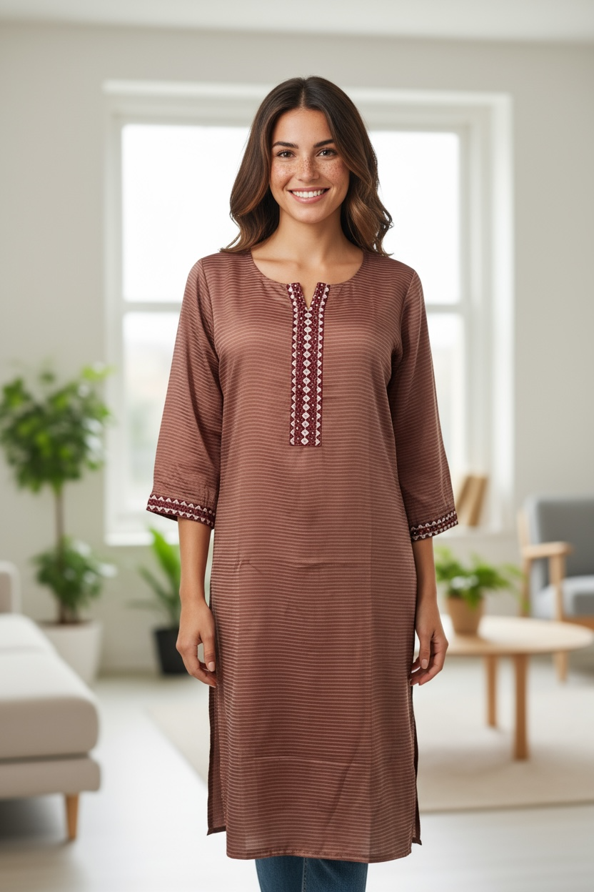 Chinon silk kurti by Kurti Connection USA