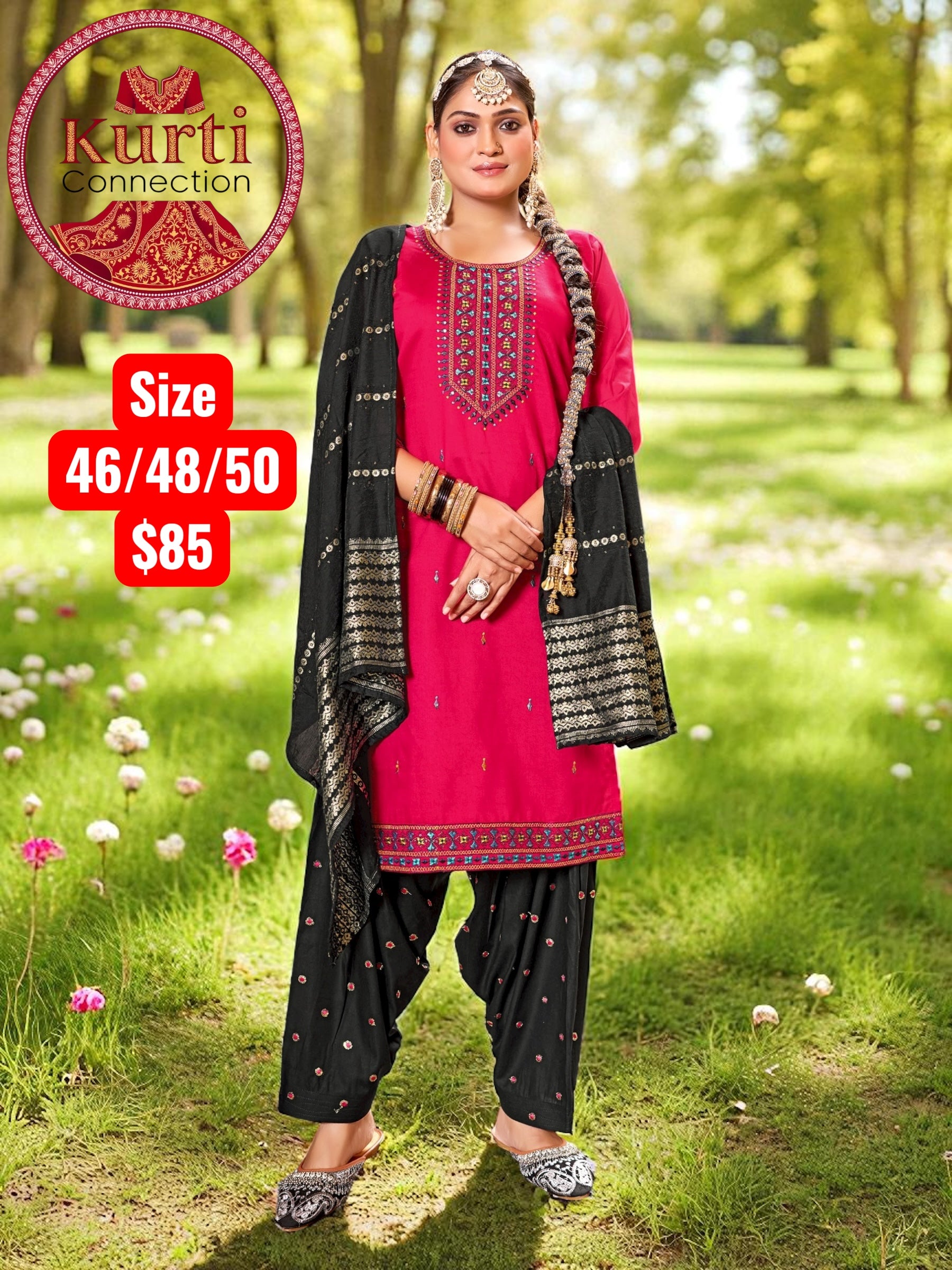 Queen : rayon patiala suit by Kurti Connection USA