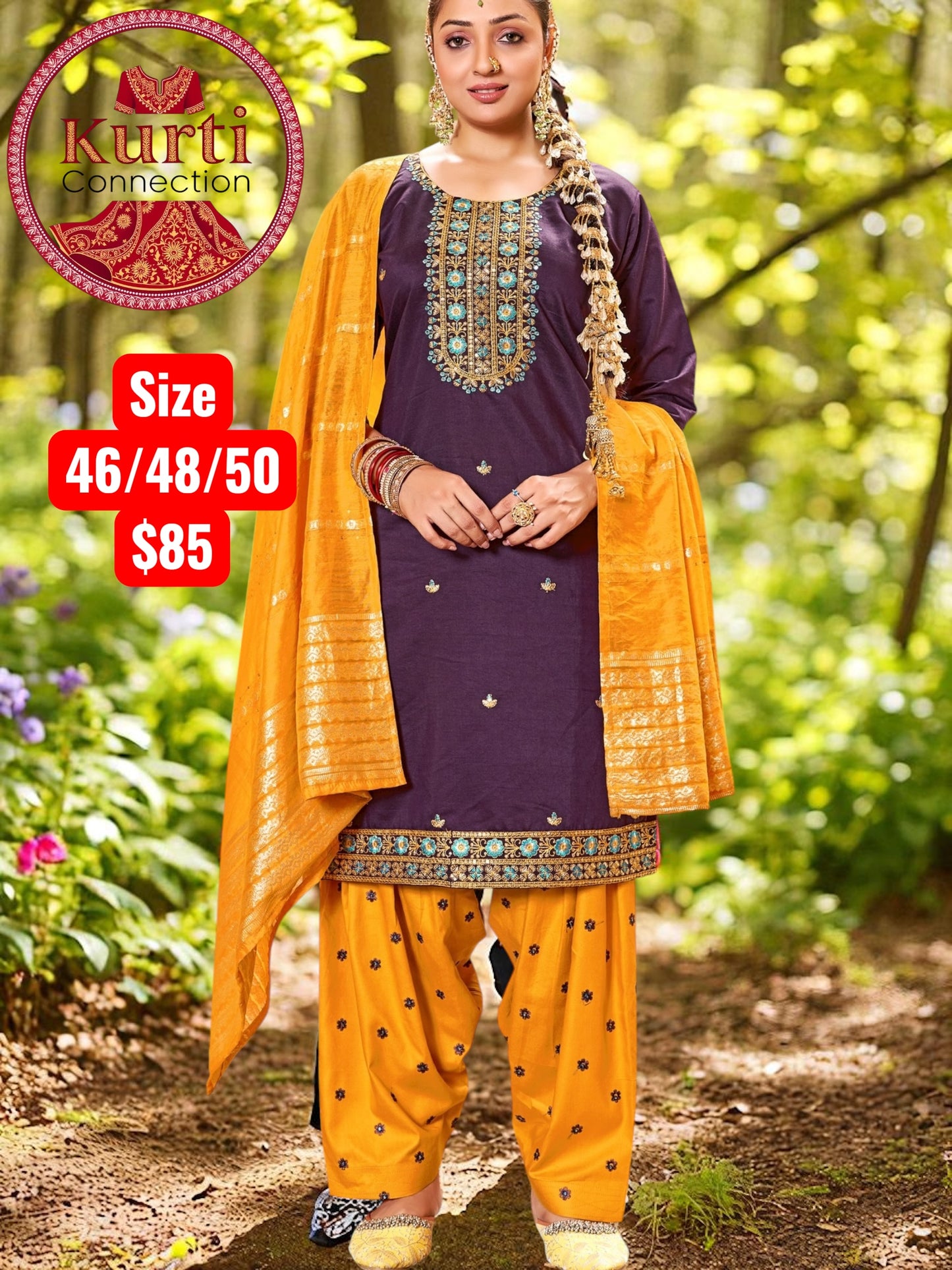 Queen : rayon patiala suit by Kurti Connection USA