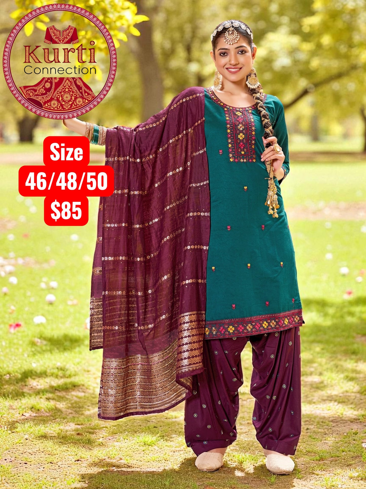 Queen : rayon patiala suit by Kurti Connection USA