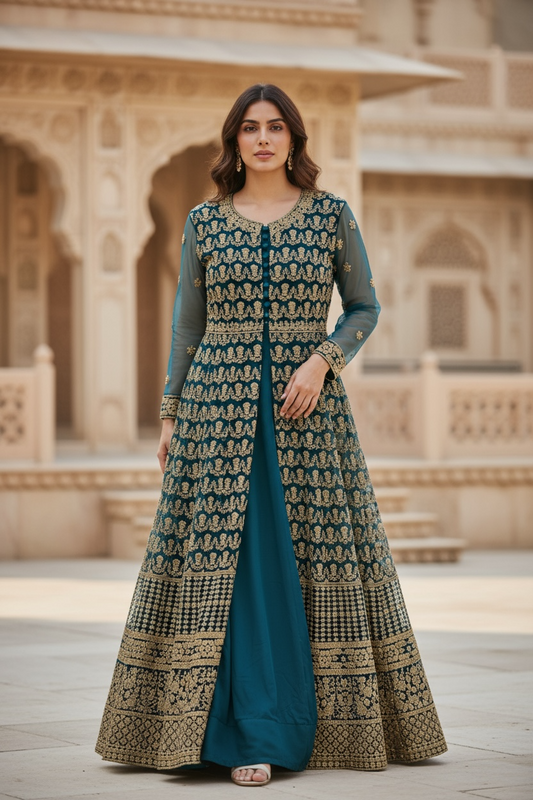 Party wear long gown by Kurti Connection USA