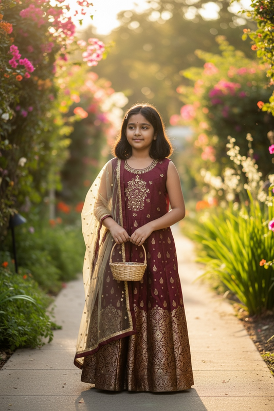 Kids / girls : Size 36 long kurti set by Kurti Connection USA