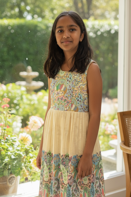 Long kurti for kids: Girls : Size 38 by Kurti Connection USA