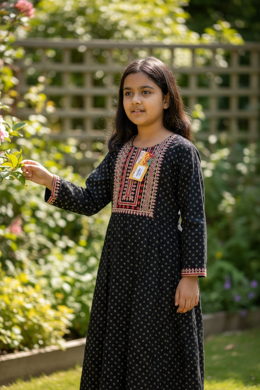 Rayon black Kurti for girls by Kurti Connection USA