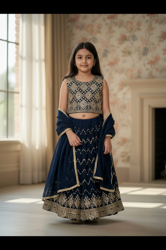 Girls Lehenga Choli - Kids Traditional Ethnic Set by Kurti Connection USA