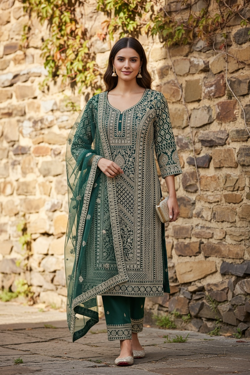 Heavy party wear salwar set by Kurti Connection USA