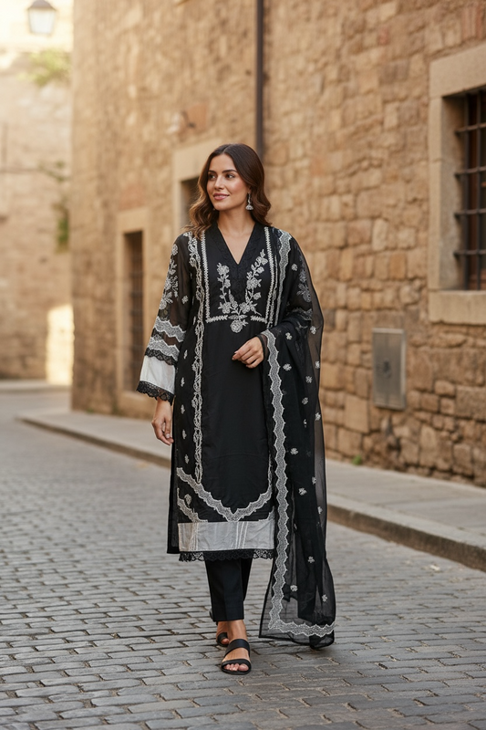 Chanderi silk salwar kameez set : SALE by Kurti Connection USA
