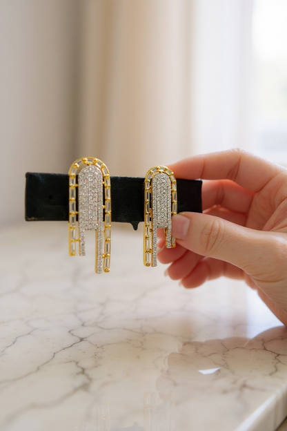 Dual tone earrings by Kurti Connection USA