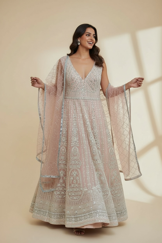 Heavy party wear bridal gown by Kurti Connection USA
