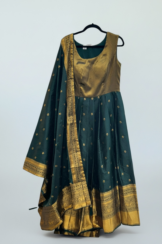 Silk Anarkali set by Kurti Connection USA
