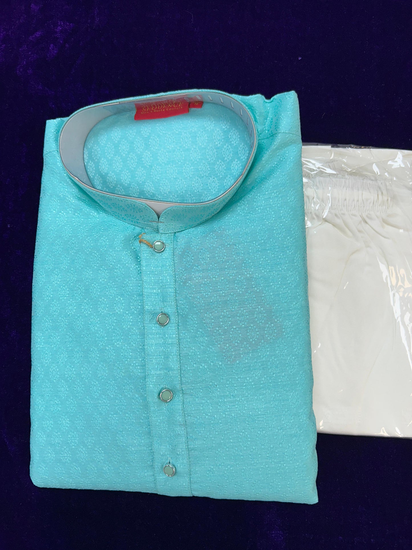 Sea green silk Kurta set by Kurti Connection USA