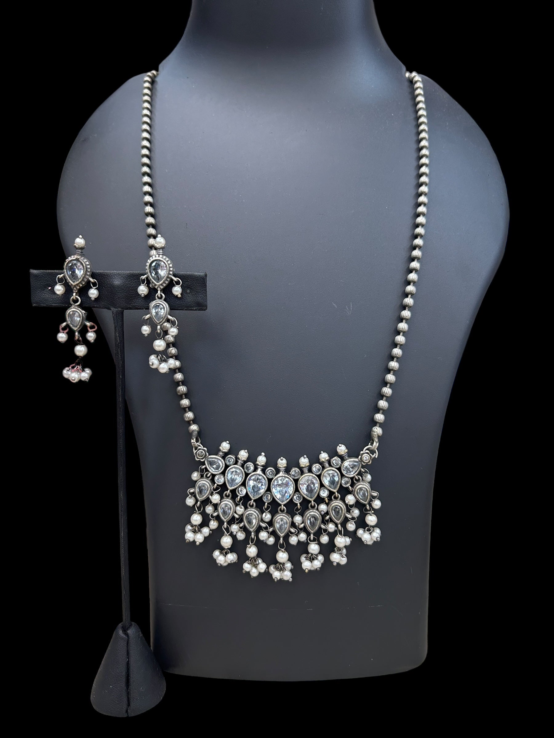 Oxidized silver necklace set - Kurti Connection USA