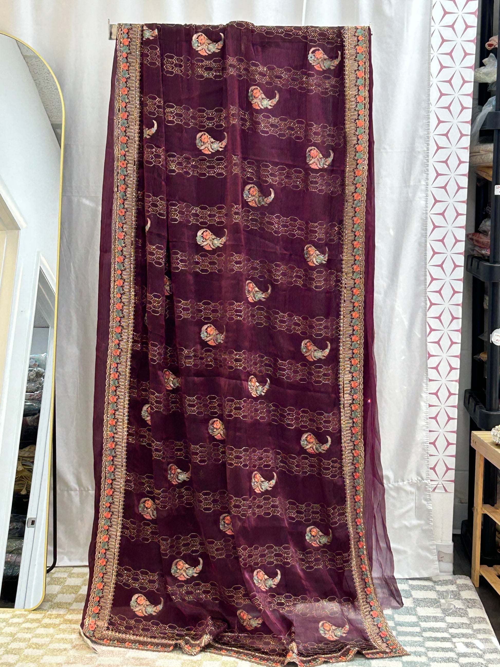 Chiffon silk saree : cocktail saree - Kurti Connection USA