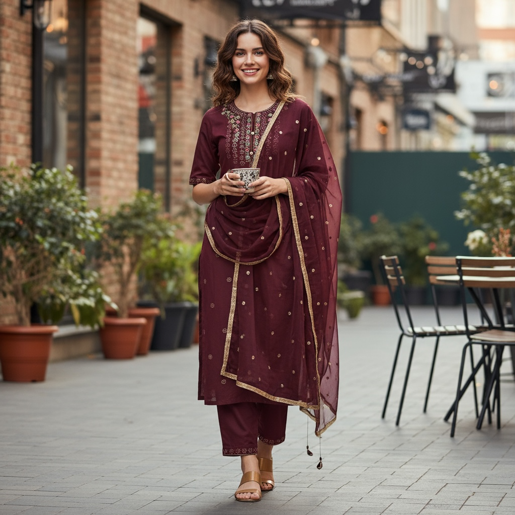 Modal silk salwar set : clearance - Kurti Connection USA