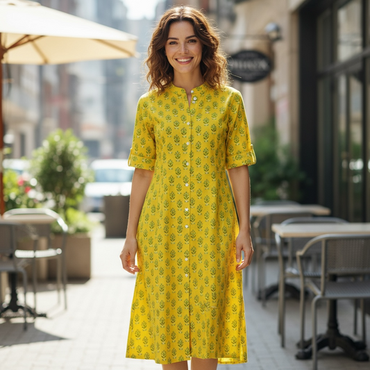 A line Cotton Kurti - Kurti Connection USA