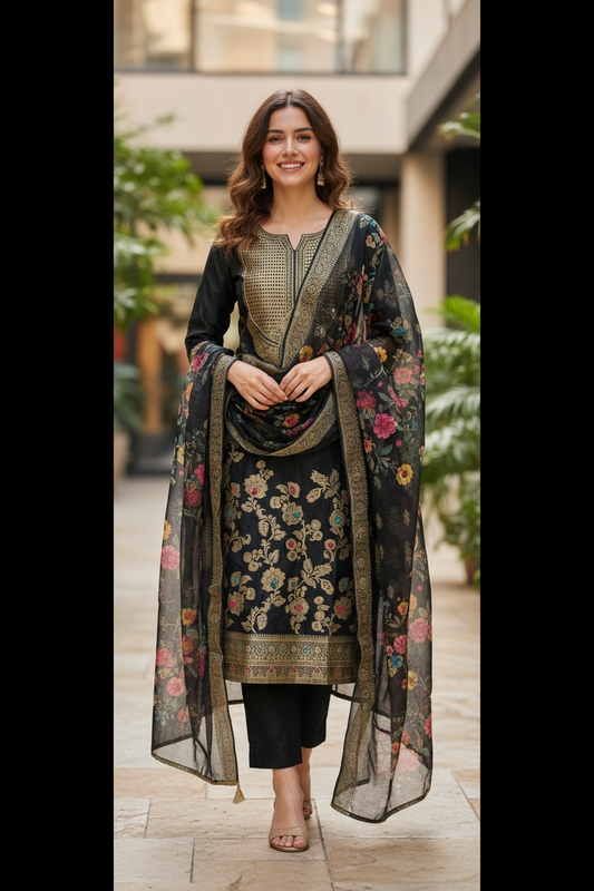 Banarasi silk salwar suit - Kurti Connection USA