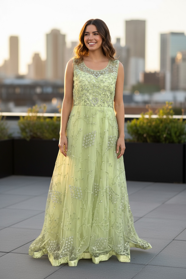 Party wear long gown - Kurti Connection USA