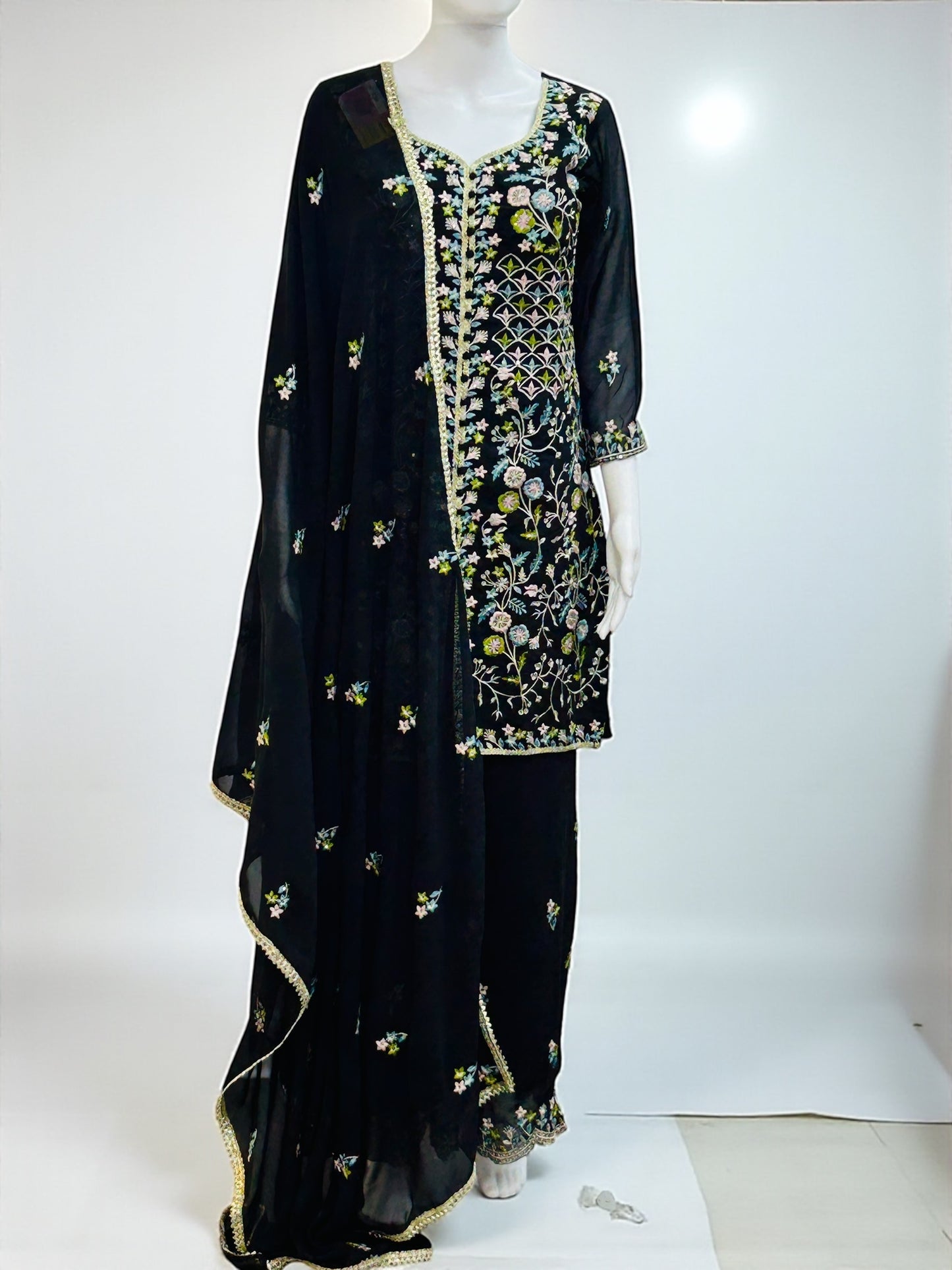 Short kurti with Plazzo set - Kurti Connection USA