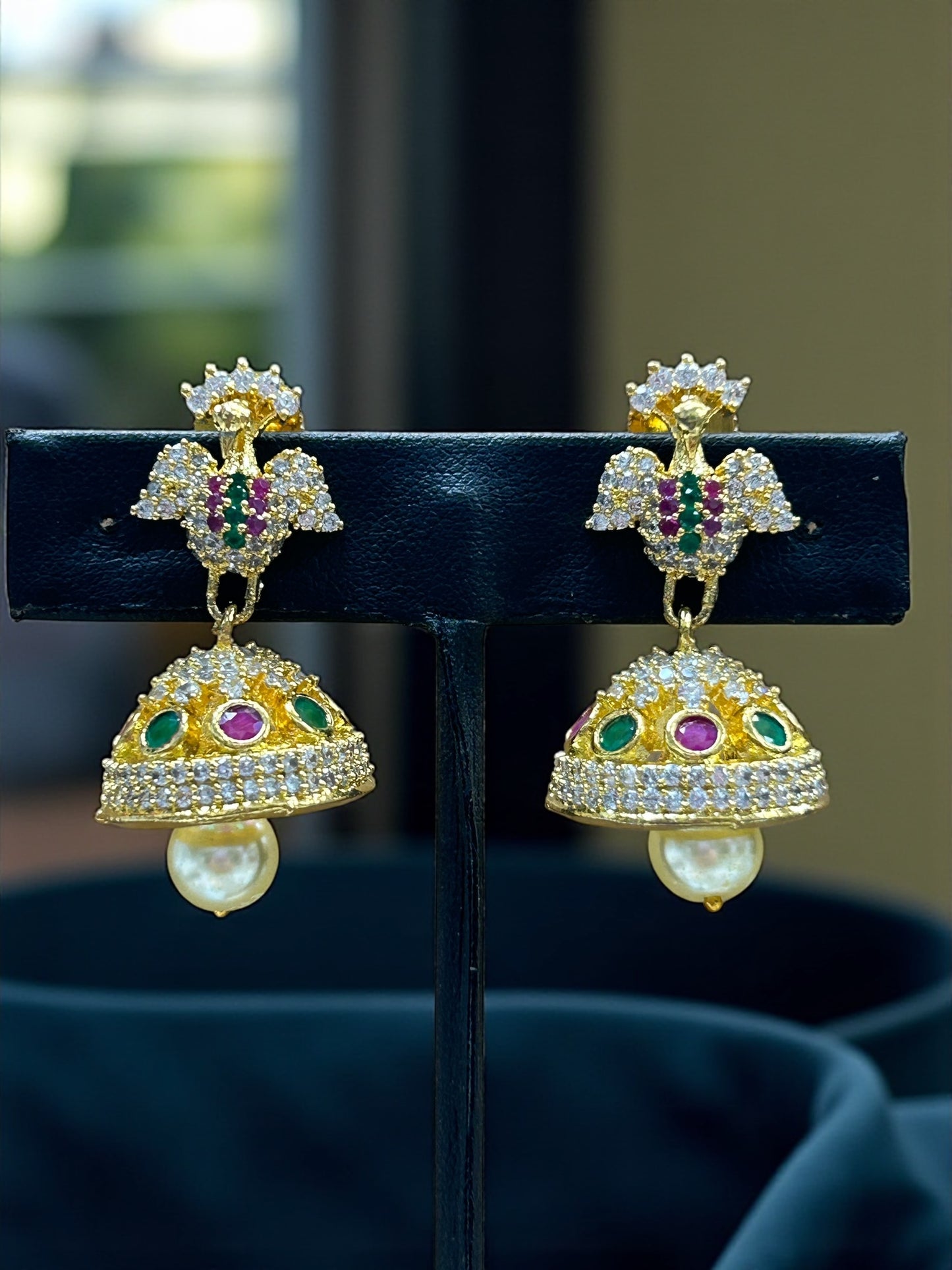 Peacock jhumki - Kurti Connection USA