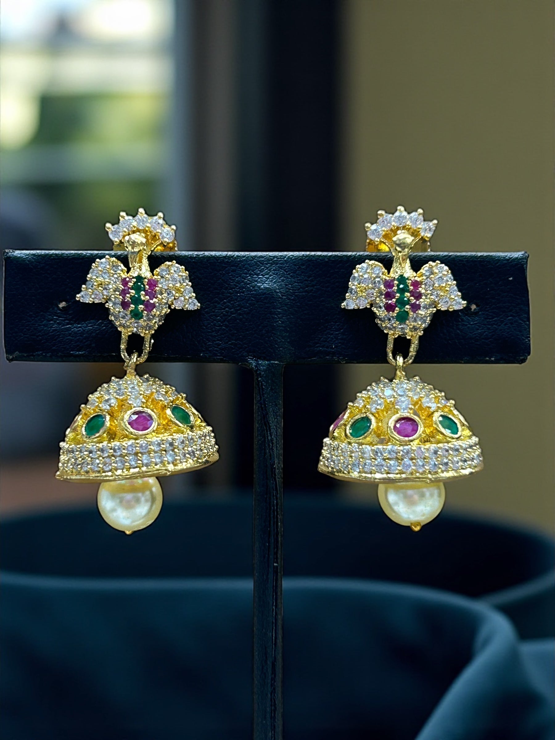 Peacock jhumki - Kurti Connection USA