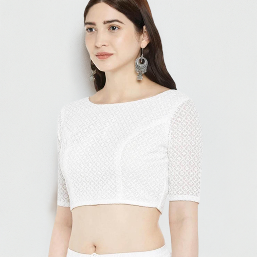 1215 Off white blouse | plus size blouses - Kurti Connection USA