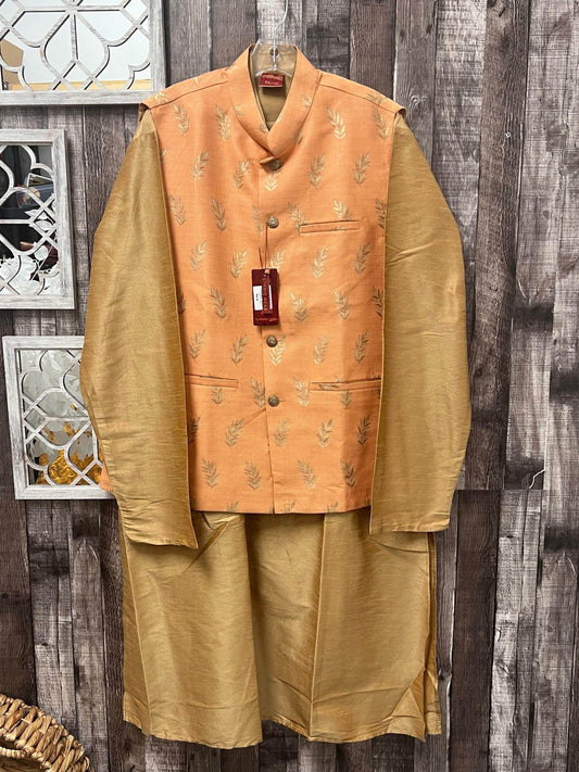 Kurta pajaama set with jacket - Kurti Connection USA