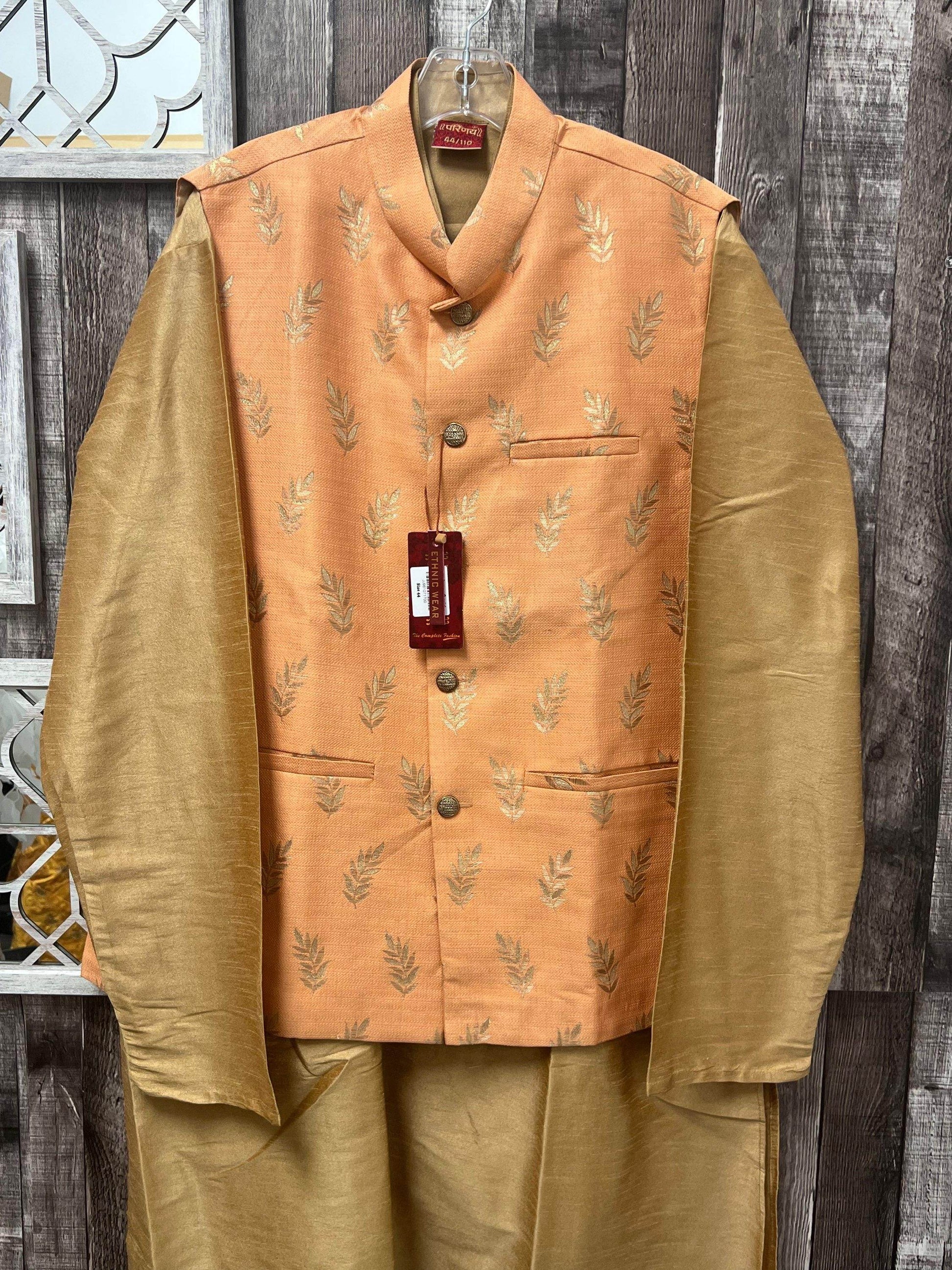 Kurta pajaama set with jacket - Kurti Connection USA