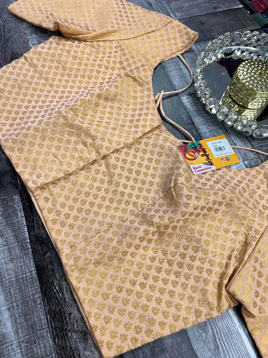 Silk blouse | light peach - Kurti Connection USA